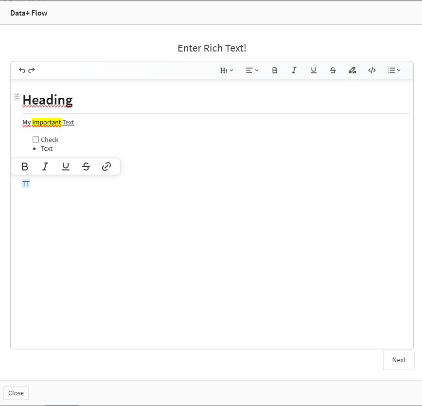 Rich Text Input
