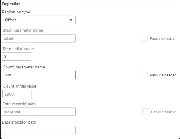 Qlik data connection setup