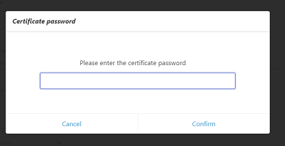 Certificate Password