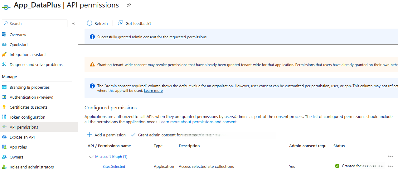 API permissions